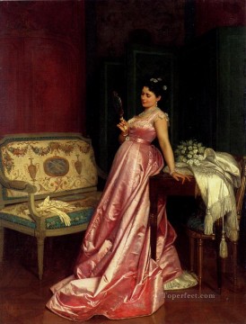  Glance Painting - The Admiring Glance woman Auguste Toulmouche